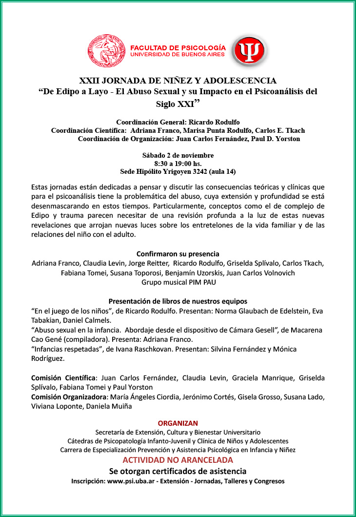 XXII Jornadas Psiconalálisis 